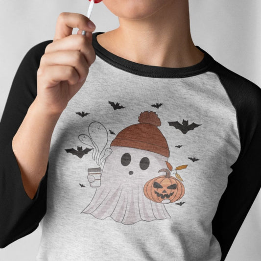 Cozy Ghost 3\4 Sleeve Baseball Tee