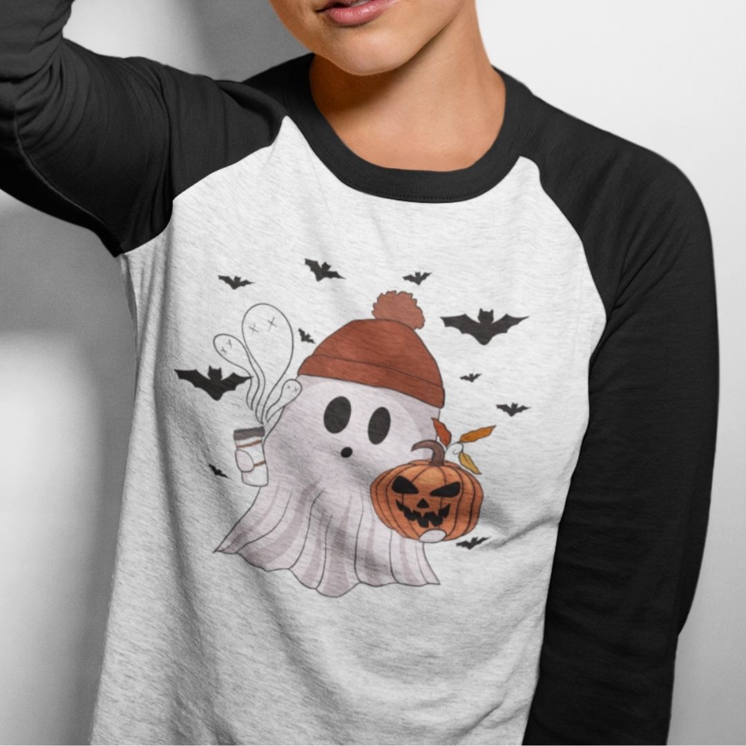 Cozy Ghost 3\4 Sleeve Baseball Tee