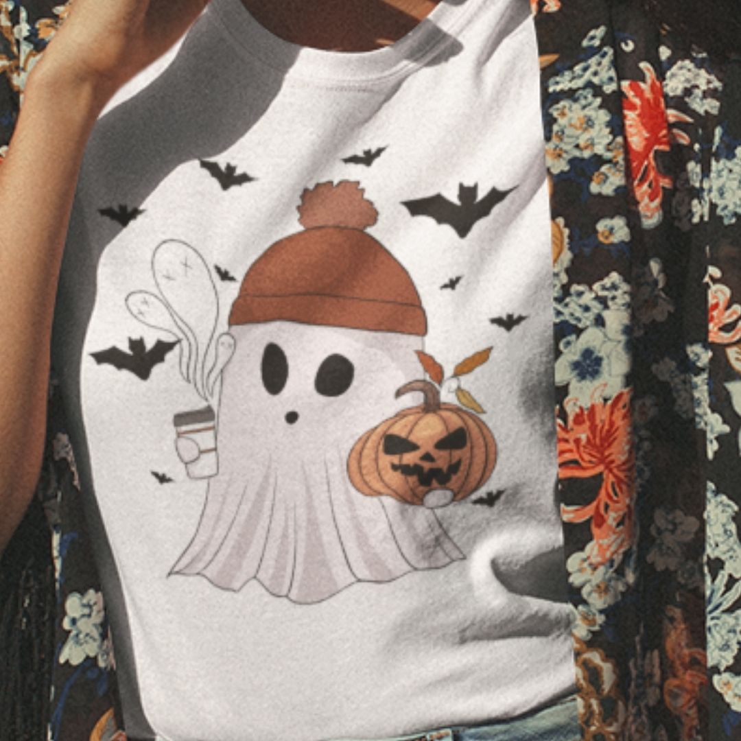 Cozy Ghost Tee - Perfect for Halloween and Beyond!