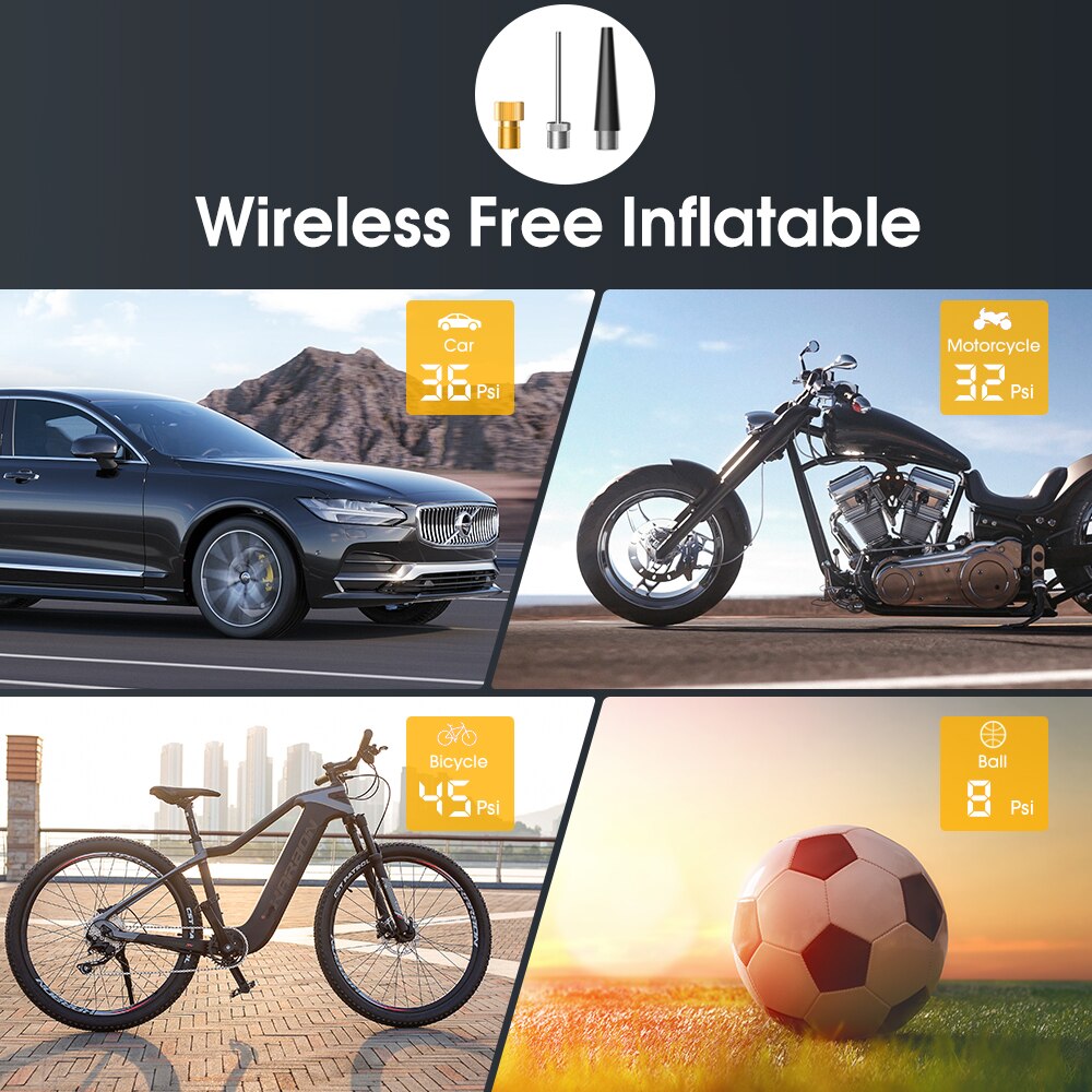 AirFlow360™ Wireless Tire Compressor for Cars, Bikes, and Balls